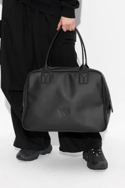 Y-3 CZARNY Skórzana torba