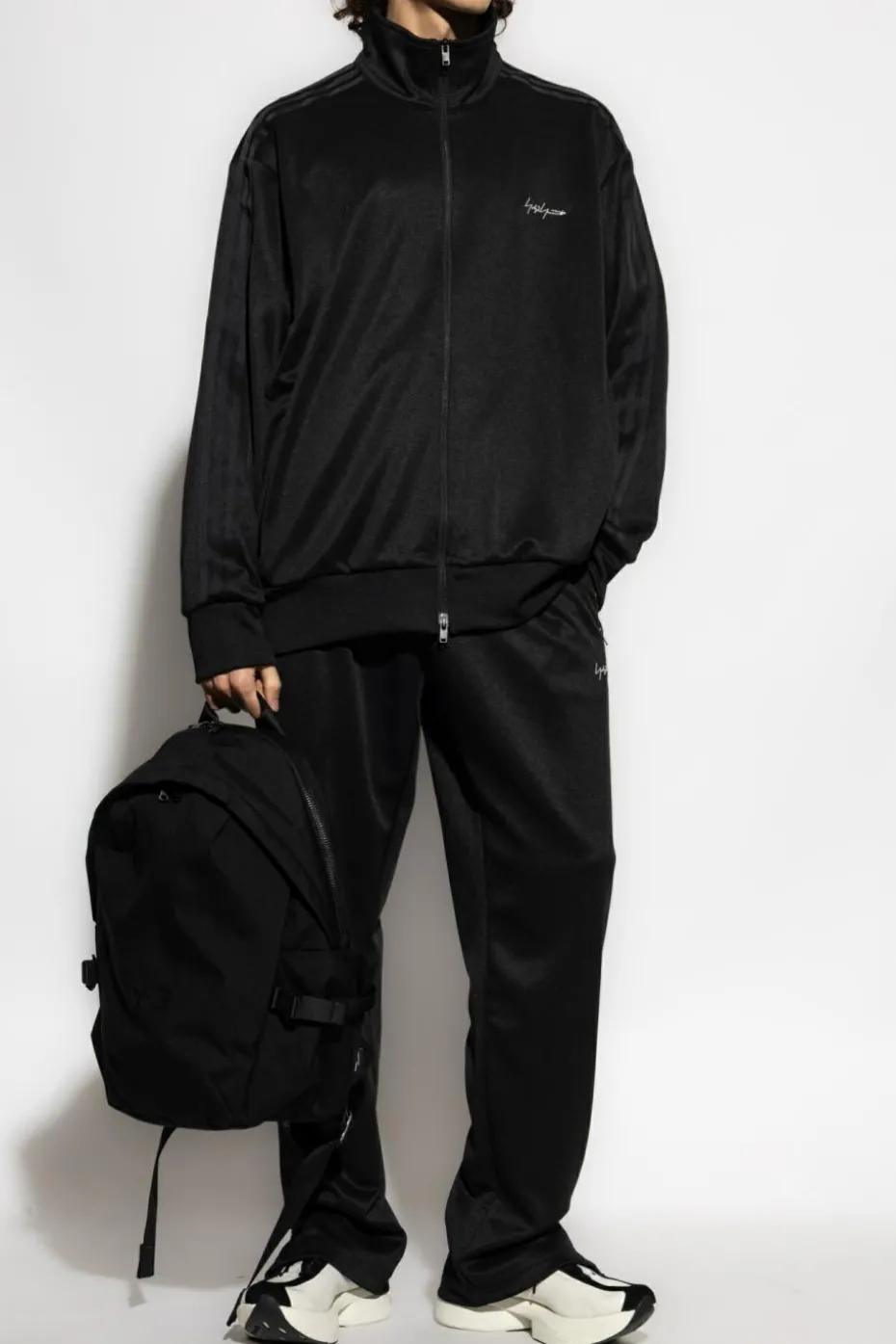 Y-3 CZARNY Spodnie dresowe z logo