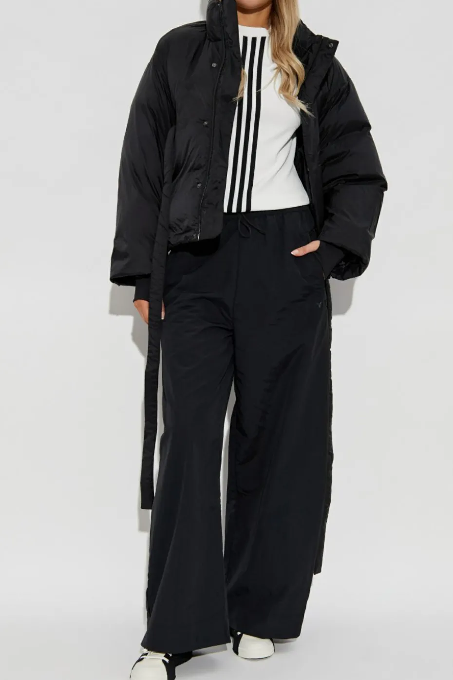 Y-3 CZARNY Spodnie dresowe z logo