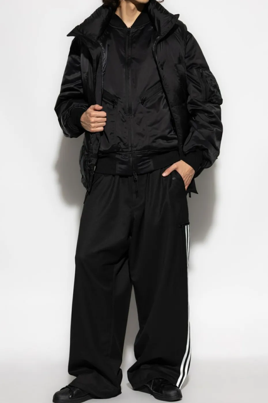 Y-3 CZARNY Spodnie dresowe z logo