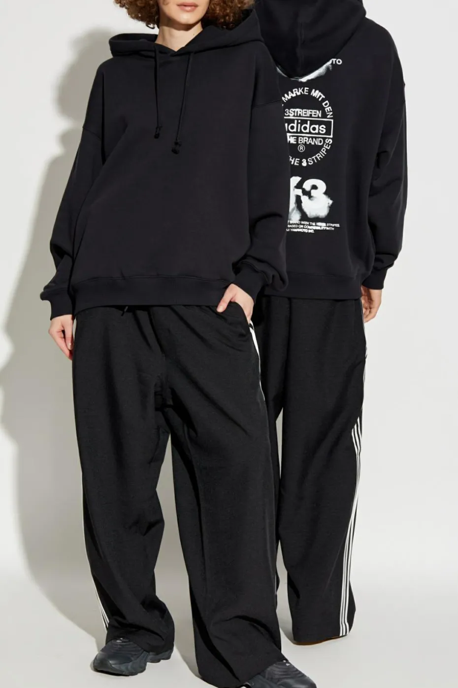 Y-3 CZARNY Spodnie z logo