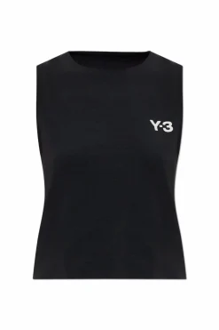 Y-3 CZARNY Top z kolekcji `Tennis US`