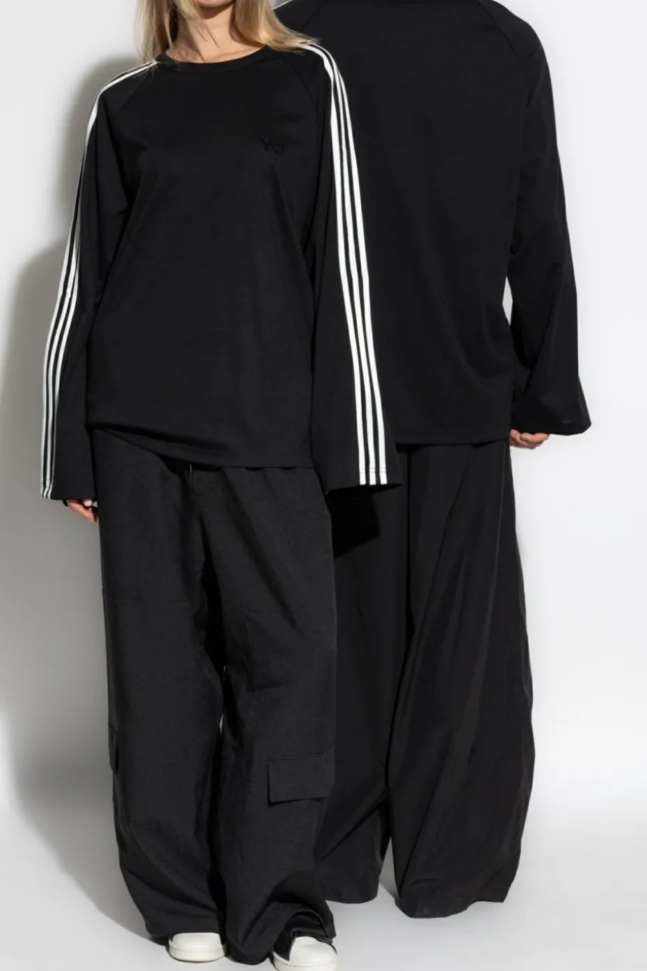 Y-3 CZARNY T-shirt typu `oversize`