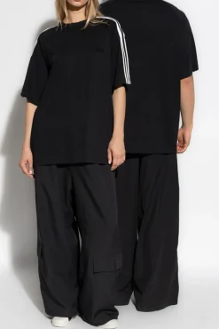 Y-3 CZARNY T-shirt typu `oversize`