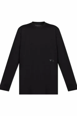 Y-3 CZARNY T-shirt z długimi rękawami