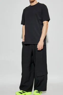 Y-3 CZARNY T-shirt z nadrukiem