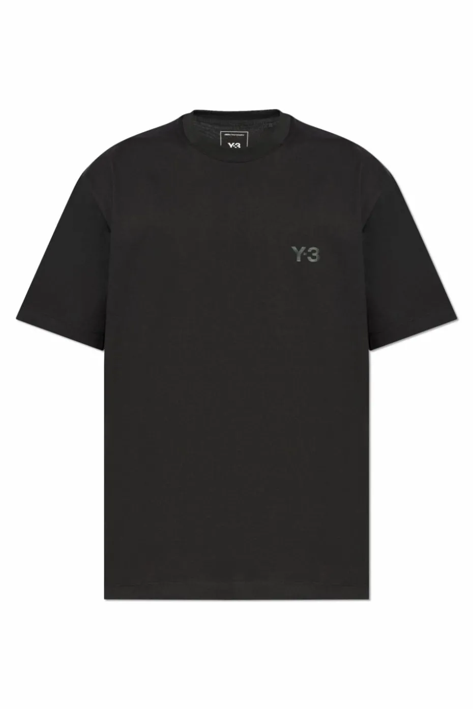 Y-3 CZARNY T-shirt z nadrukowanym logo