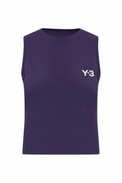 Y-3 FIOLETOWY Top z kolekcji `Tennis US`
