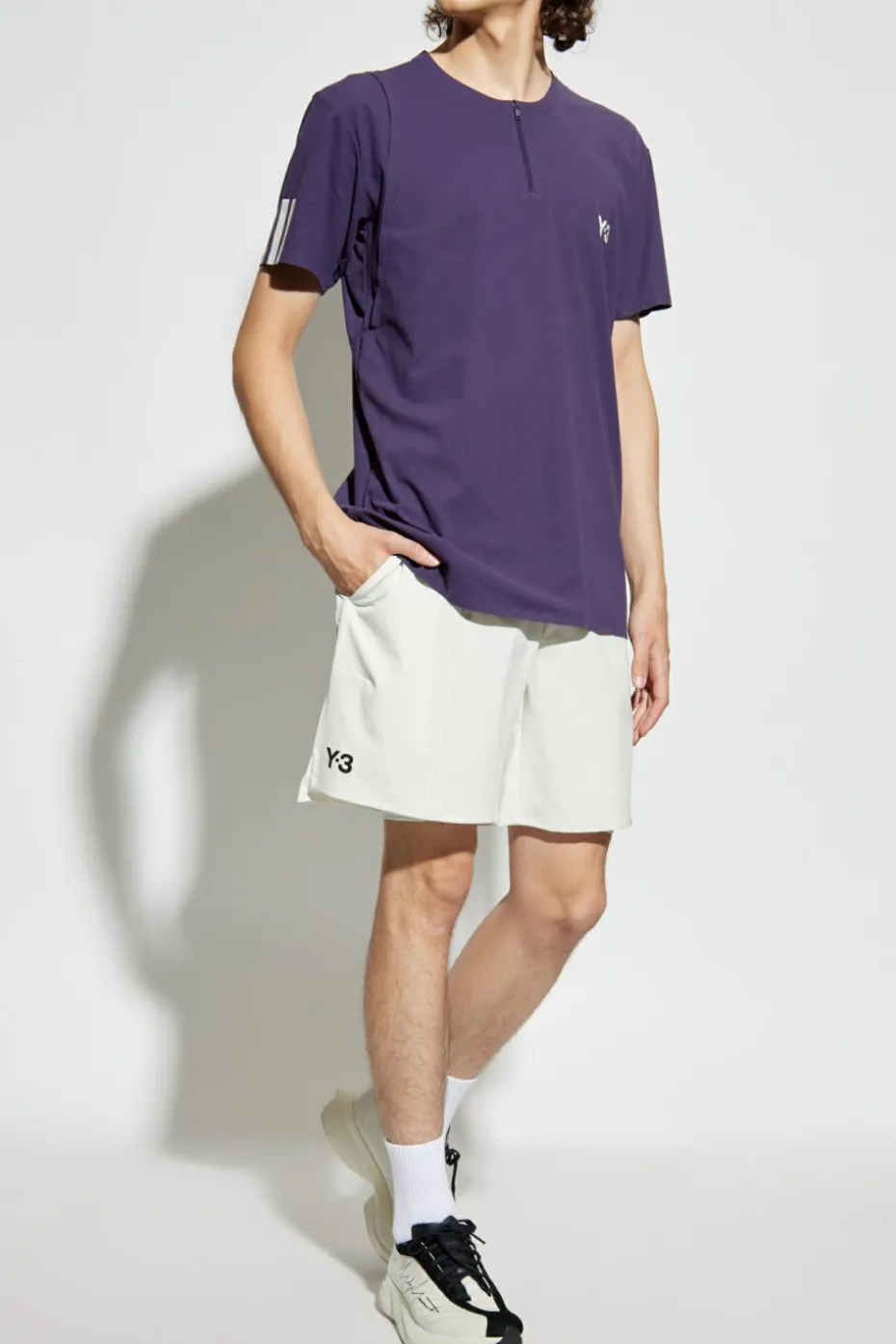 Y-3 FIOLETOWY T-shirt z kolekcji `Tennis US`