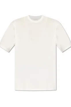 Y-3 kremowy T-shirt o luźnym kroju