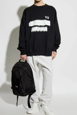 Y-3 SZARY Spodnie dresowe z nadrukowanym logo