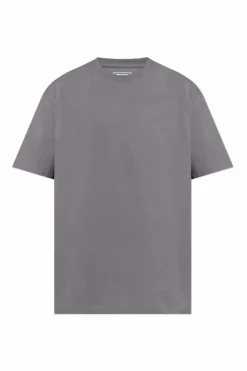 Y-3 SZARY T-shirt z nadrukiem