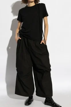 Yohji Yamamoto CZARNY Bawełniany top