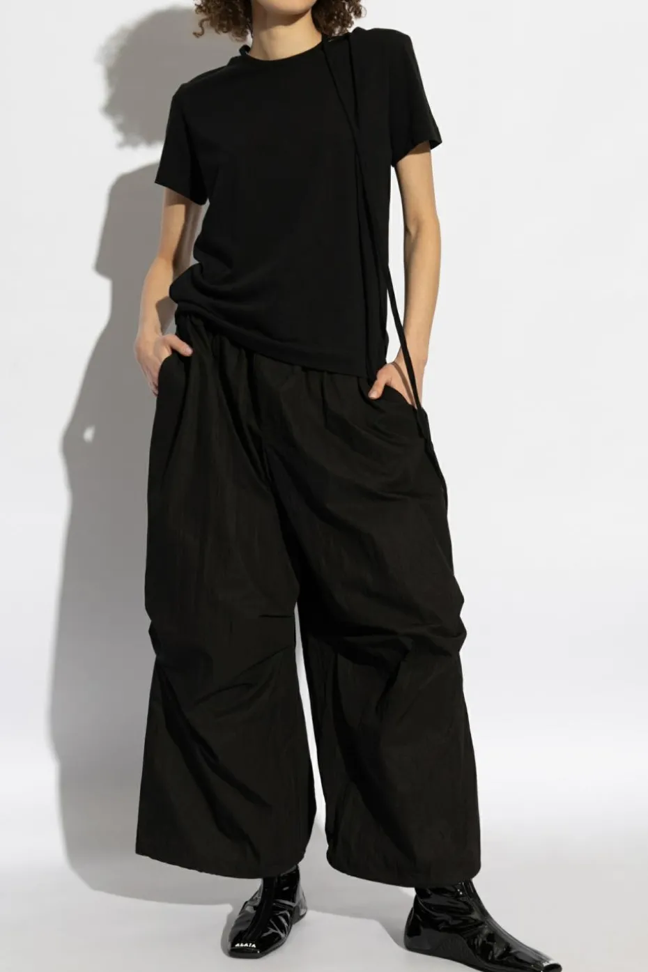 Yohji Yamamoto CZARNY Bawełniany top