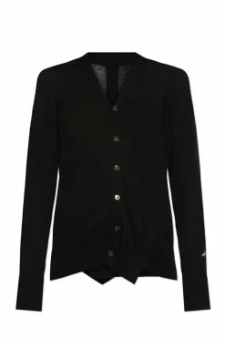 Yohji Yamamoto CZARNY Kardigan z logo