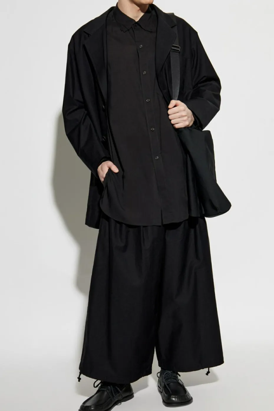 Yohji Yamamoto CZARNY Koszula z kieszenią