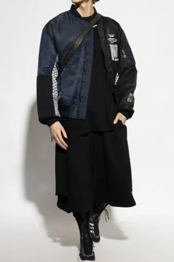 Yohji Yamamoto CZARNY T-shirt z efektem `vintage`