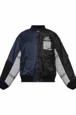 Yohji Yamamoto GRANATOWY Ocieplana kurtka typu `bomber`