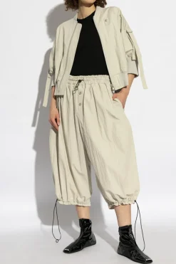 Yohji Yamamoto SZARY Spodnie z szerokimi nogawkami