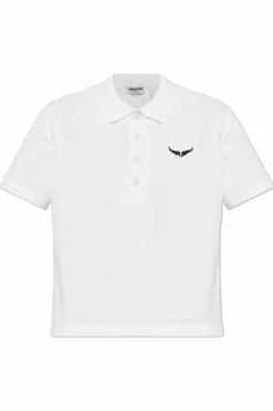 Zadig & Voltaire BIAŁY Polo `Mirta`
