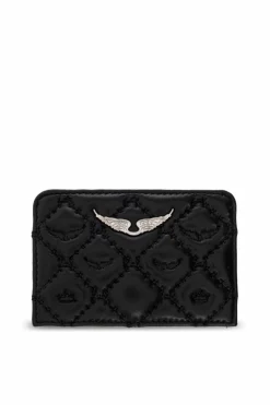 Zadig & Voltaire CZARNY Pikowane etui na karty