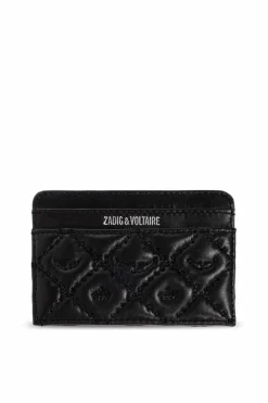 Zadig & Voltaire CZARNY Pikowane etui na karty
