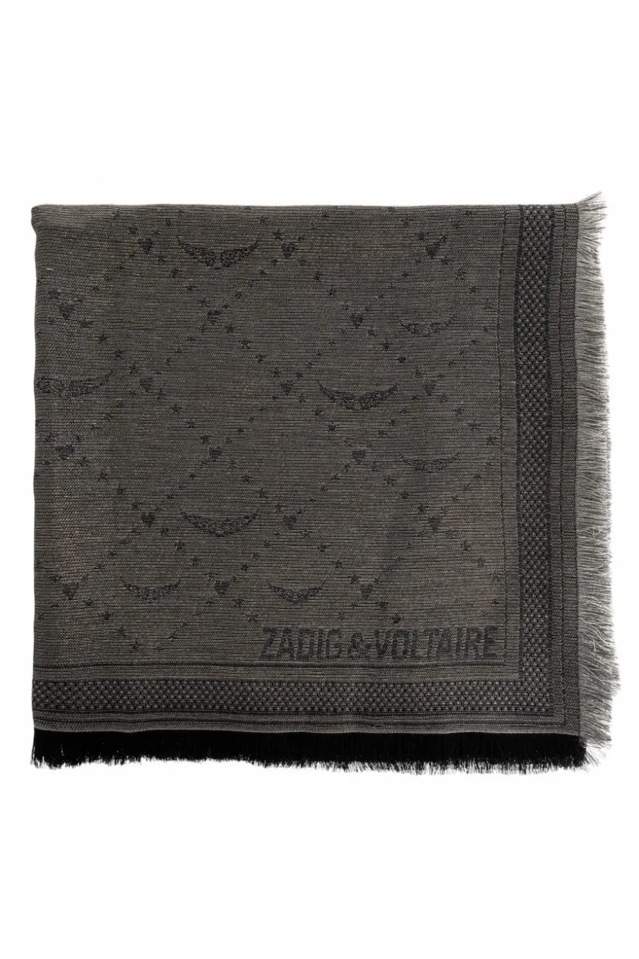 Zadig & Voltaire CZARNY Szal z lureksową nicią