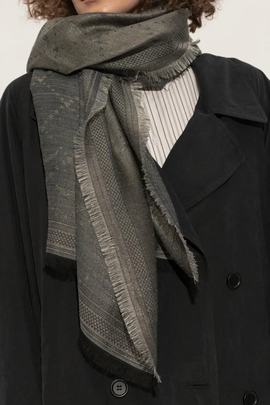 Zadig & Voltaire CZARNY Szal z lureksową nicią