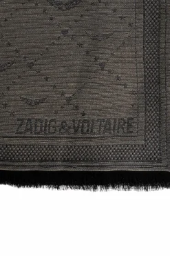 Zadig & Voltaire CZARNY Szal z lureksową nicią