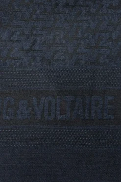 Zadig & Voltaire GRANATOWY Chusta z logo