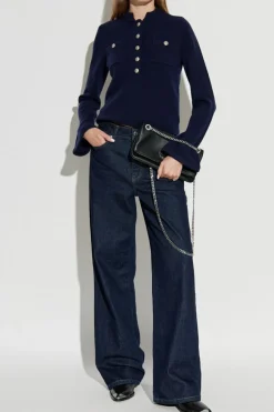 Zadig & Voltaire GRANATOWY Wełniany sweter