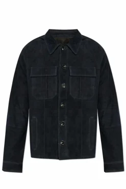 Zadig & Voltaire GRANATOWY Zamszowa kurtka