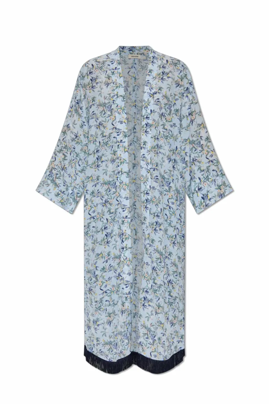 Zadig & Voltaire jasnoniebieski Kimono z motywem kwiatowym
