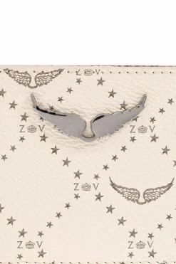 Zadig & Voltaire kremowy Etui na karty z logo