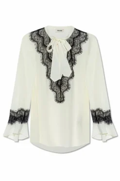 Zadig & Voltaire kremowy Top `Tuan`