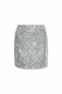 Zadig & Voltaire SREBRNY Cekinowa spódnica ‘Justi’