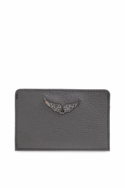 Zadig & Voltaire SZARY Skórzane etui na karty