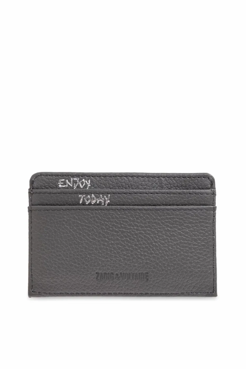Zadig & Voltaire SZARY Skórzane etui na karty