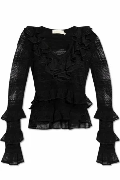 Zimmermann CZARNY Top z falbanami